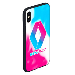 Чехол iPhone XS Max матовый Renault neon gradient style, цвет: 3D-черный — фото 2