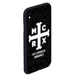 Чехол iPhone XS Max матовый My Chemical Romance glitch на темном фоне, цвет: 3D-черный — фото 2