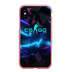 Чехол iPhone XS Max матовый CS GO neon style, цвет: 3D-баблгам