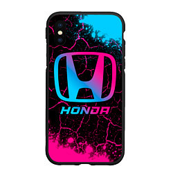 Чехол iPhone XS Max матовый Honda - neon gradient, цвет: 3D-черный