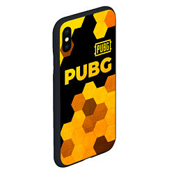 Чехол iPhone XS Max матовый PUBG - gold gradient: символ сверху, цвет: 3D-черный — фото 2