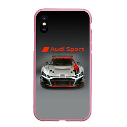 Чехол iPhone XS Max матовый Audi sport - racing car - extreme, цвет: 3D-розовый