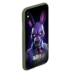 Чехол iPhone XS Max матовый Bonnie FNAF, цвет: 3D-темно-зеленый — фото 2