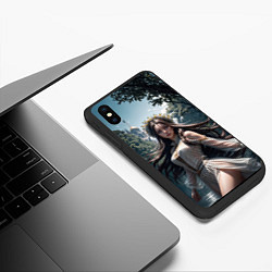 Чехол iPhone XS Max матовый Русская красивая девушка на природе, цвет: 3D-черный — фото 2