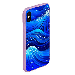 Чехол iPhone XS Max матовый Волны - текстура от нейросети, цвет: 3D-сиреневый — фото 2