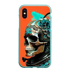 Чехол iPhone XS Max матовый Art skull - irezumi - Japan, цвет: 3D-мятный