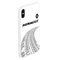 Чехол iPhone XS Max матовый Renault speed на светлом фоне со следами шин: симв, цвет: 3D-белый — фото 2