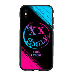 Чехол iPhone XS Max матовый Avril Lavigne - neon gradient