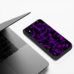 Чехол iPhone XS Max матовый Геймер - паттерн, цвет: 3D-черный — фото 2