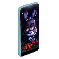 Чехол iPhone XS Max матовый Five Nights at Freddys Bonnie, цвет: 3D-мятный — фото 2