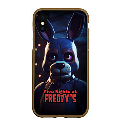 Чехол iPhone XS Max матовый Five Nights at Freddys Bonnie, цвет: 3D-коричневый