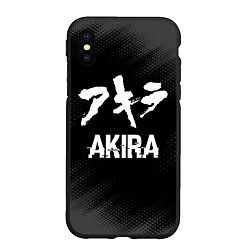 Чехол iPhone XS Max матовый Akira glitch на темном фоне, цвет: 3D-черный