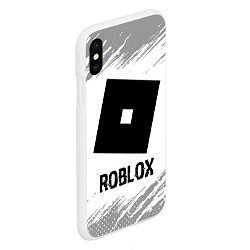 Чехол iPhone XS Max матовый Roblox glitch на светлом фоне, цвет: 3D-белый — фото 2