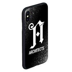 Чехол iPhone XS Max матовый Architects glitch на темном фоне, цвет: 3D-черный — фото 2