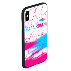 Чехол iPhone XS Max матовый Papa Roach neon gradient style: символ сверху, цвет: 3D-черный — фото 2