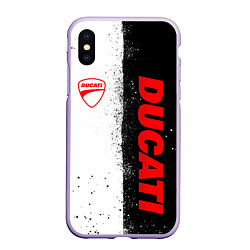 Чехол iPhone XS Max матовый Ducati - двоичный, цвет: 3D-светло-сиреневый