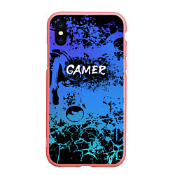 Чехол iPhone XS Max матовый Gamer геймер абстрактный фон