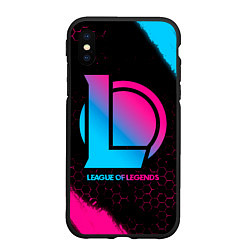 Чехол iPhone XS Max матовый League of Legends - neon gradient, цвет: 3D-черный