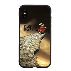 Чехол iPhone XS Max матовый Korn обложка альбома Follow the Leader, цвет: 3D-черный