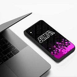 Чехол iPhone XS Max матовый Sum41 rock legends: символ сверху, цвет: 3D-черный — фото 2