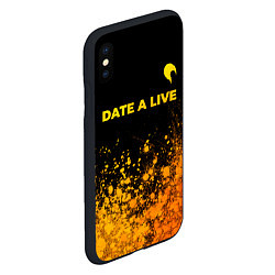 Чехол iPhone XS Max матовый Date A Live - gold gradient: символ сверху, цвет: 3D-черный — фото 2