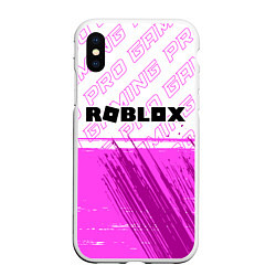 Чехол iPhone XS Max матовый Roblox pro gaming: символ сверху
