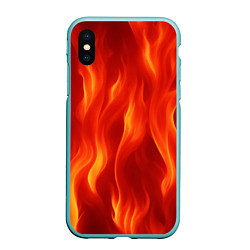 Чехол iPhone XS Max матовый Огонь рыжий, цвет: 3D-мятный