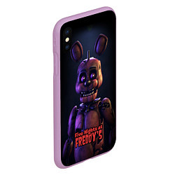 Чехол iPhone XS Max матовый Five Nights at Freddys Bonnie, цвет: 3D-сиреневый — фото 2