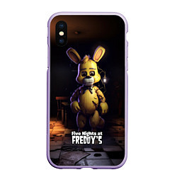 Чехол iPhone XS Max матовый Spring Bonnie Five Nights at Freddys, цвет: 3D-светло-сиреневый