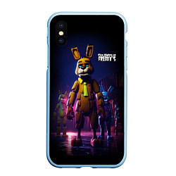 Чехол iPhone XS Max матовый Five Nights at Freddys horror, цвет: 3D-голубой