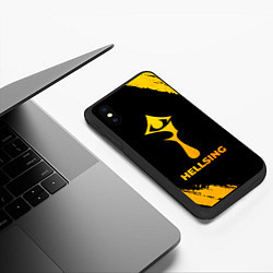 Чехол iPhone XS Max матовый Hellsing - gold gradient, цвет: 3D-черный — фото 2