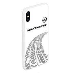 Чехол iPhone XS Max матовый Volkswagen speed на светлом фоне со следами шин: с, цвет: 3D-белый — фото 2