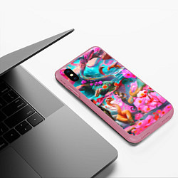 Чехол iPhone XS Max матовый Фантазия сон, цвет: 3D-малиновый — фото 2