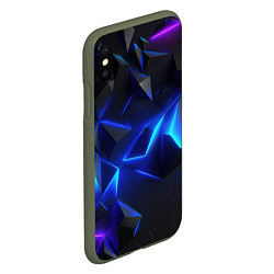 Чехол iPhone XS Max матовый Blue dark neon, цвет: 3D-темно-зеленый — фото 2