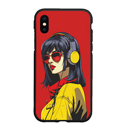 Чехол iPhone XS Max матовый Девушка в красных очках