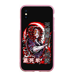 Чехол iPhone XS Max матовый Кокушибо первая луна - Клинок демонов, цвет: 3D-розовый