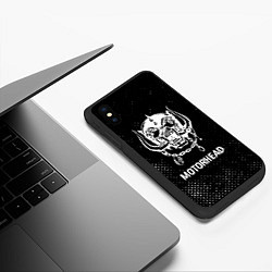 Чехол iPhone XS Max матовый Motorhead glitch на темном фоне, цвет: 3D-черный — фото 2