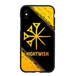 Чехол iPhone XS Max матовый Nightwish - gold gradient, цвет: 3D-черный