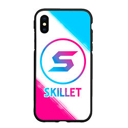 Чехол iPhone XS Max матовый Skillet neon gradient style, цвет: 3D-черный