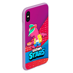 Чехол iPhone XS Max матовый Brawl Stars Doug, цвет: 3D-сиреневый — фото 2