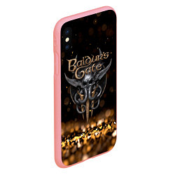 Чехол iPhone XS Max матовый Baldurs Gate 3 logo dark gold logo, цвет: 3D-баблгам — фото 2