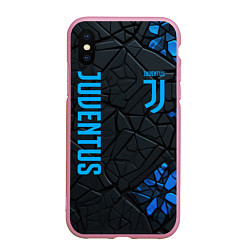 Чехол iPhone XS Max матовый Juventus logo, цвет: 3D-розовый