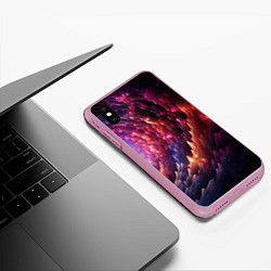 Чехол iPhone XS Max матовый Звездная космическая спираль, цвет: 3D-розовый — фото 2