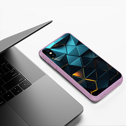 Чехол iPhone XS Max матовый Объемные частицы с подсветкой, цвет: 3D-сиреневый — фото 2