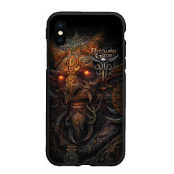 Чехол iPhone XS Max матовый Baldurs Gate 3 logo demon, цвет: 3D-черный