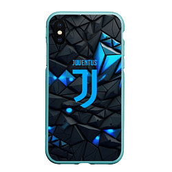 Чехол iPhone XS Max матовый Blue logo Juventus, цвет: 3D-мятный