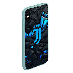 Чехол iPhone XS Max матовый Blue logo Juventus, цвет: 3D-мятный — фото 2