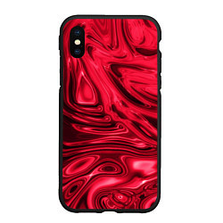 Чехол iPhone XS Max матовый Абстракция плазма красный