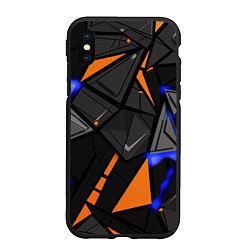 Чехол iPhone XS Max матовый Orange black style, цвет: 3D-черный