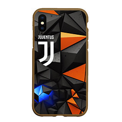 Чехол iPhone XS Max матовый Juventus orange black style, цвет: 3D-коричневый